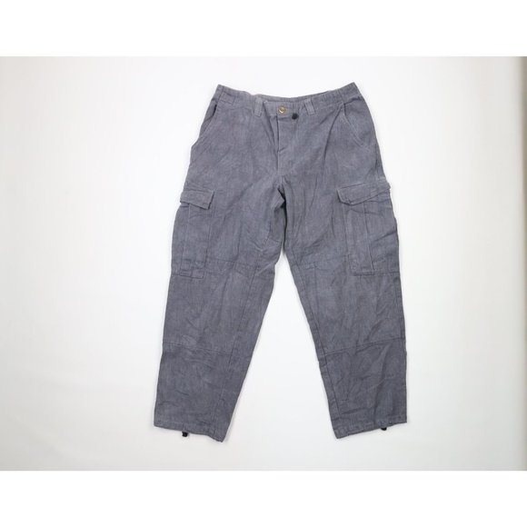 Vintage 90s Blind Skateboards Mens 32x29 Faded Spell Out Tie Cuff Cargo Pants - Picture 1 of 12